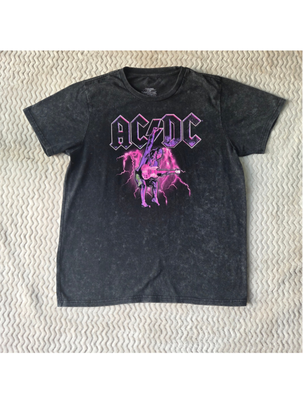 Womens AC/DC Black Purple Stiff Upper Lip Tour Short Sleeve Tee S
